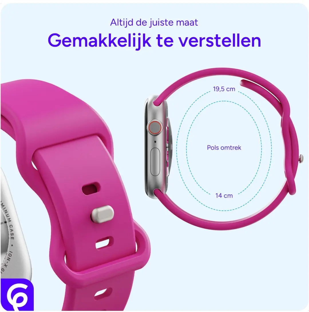 Selected SBG Siliconen Horlogeband Apple Watch 8 45mm - Hot Pink