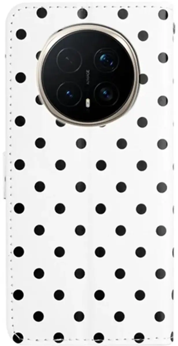 Selected Hoesje Honor Magic 8 Pro Polka Dot Wallet Book - 3 Pasjes - Wit
