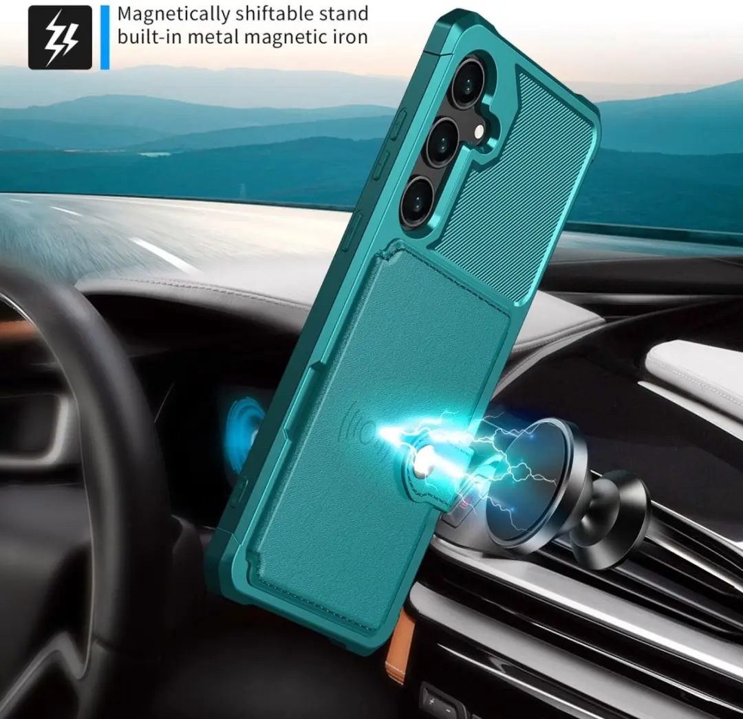 Selected Portemonnee Hoesje Samsung Galaxy S25 FE - Groen - 4 Pasjes