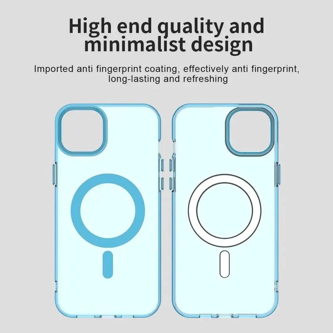 Selected MagSafe Backcover iPhone 13/14 - Blauw & Transparant