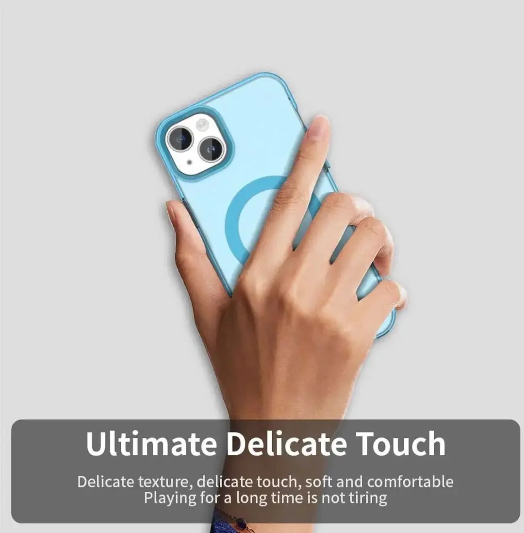 Selected MagSafe Backcover iPhone 13/14 - Blauw & Transparant