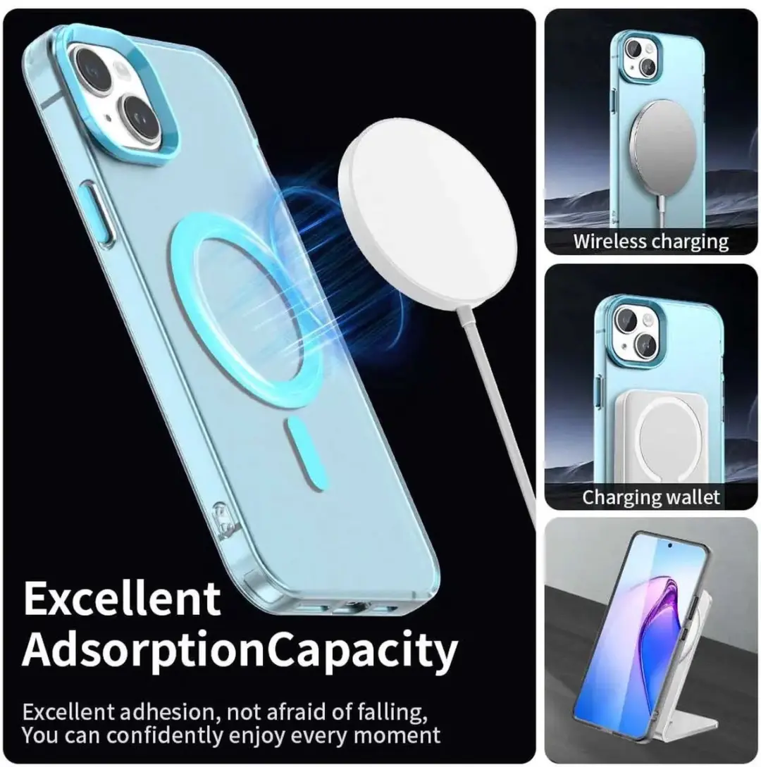 Selected MagSafe Backcover iPhone 13/14 - Blauw & Transparant