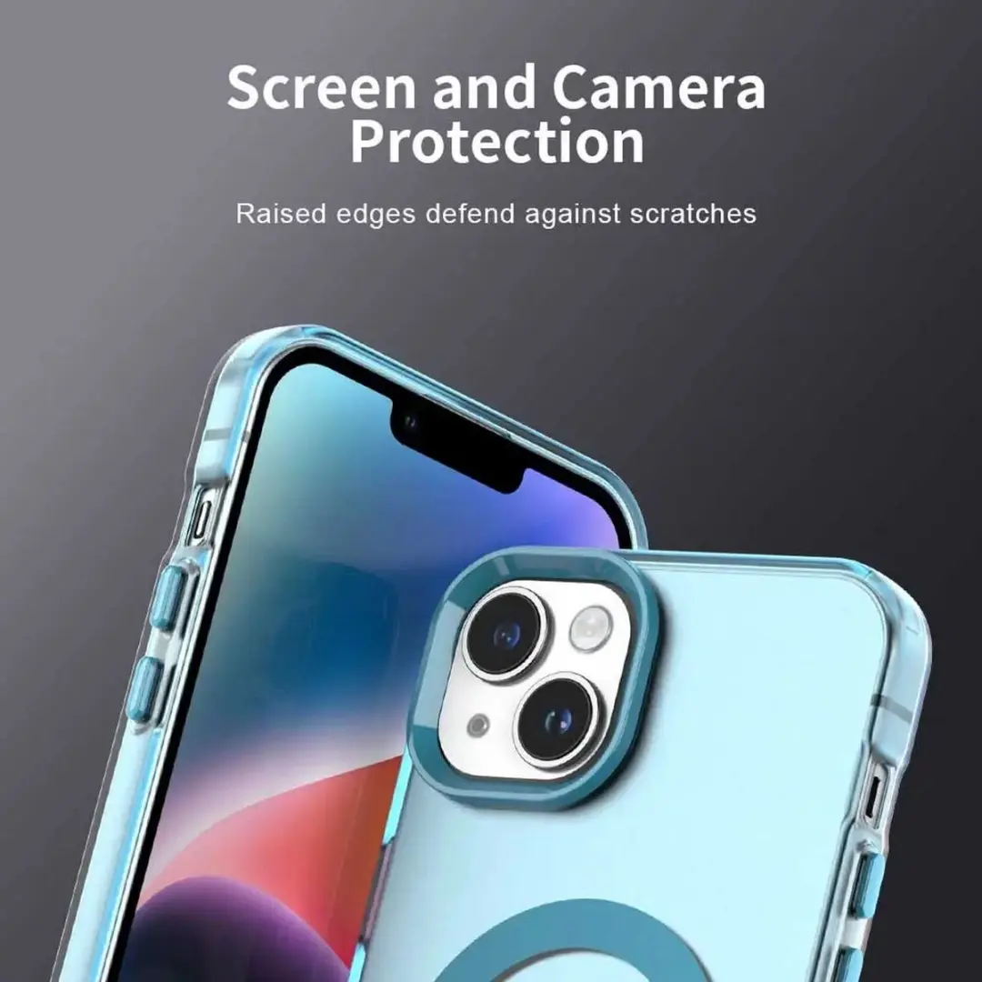 Selected MagSafe Backcover iPhone 13/14 - Blauw & Transparant