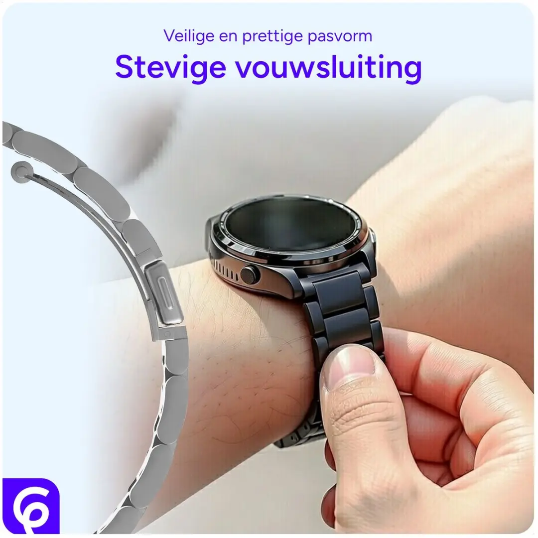Selected SBG RVS Schakelbandje Samsung Galaxy Watch 8 - Zilver