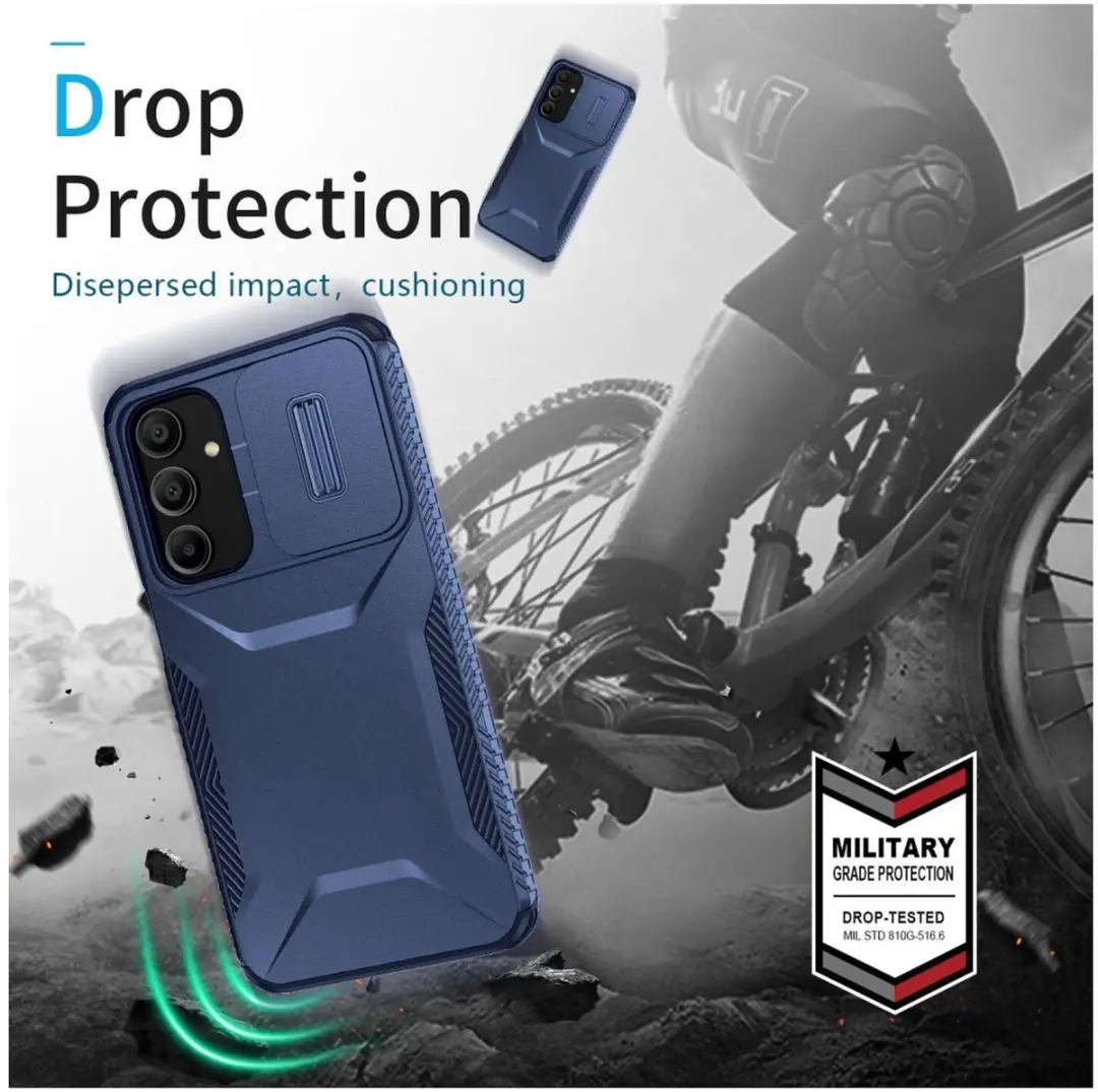 Selected Hoesje Samsung Galaxy A16 Blauw - Camera Slider