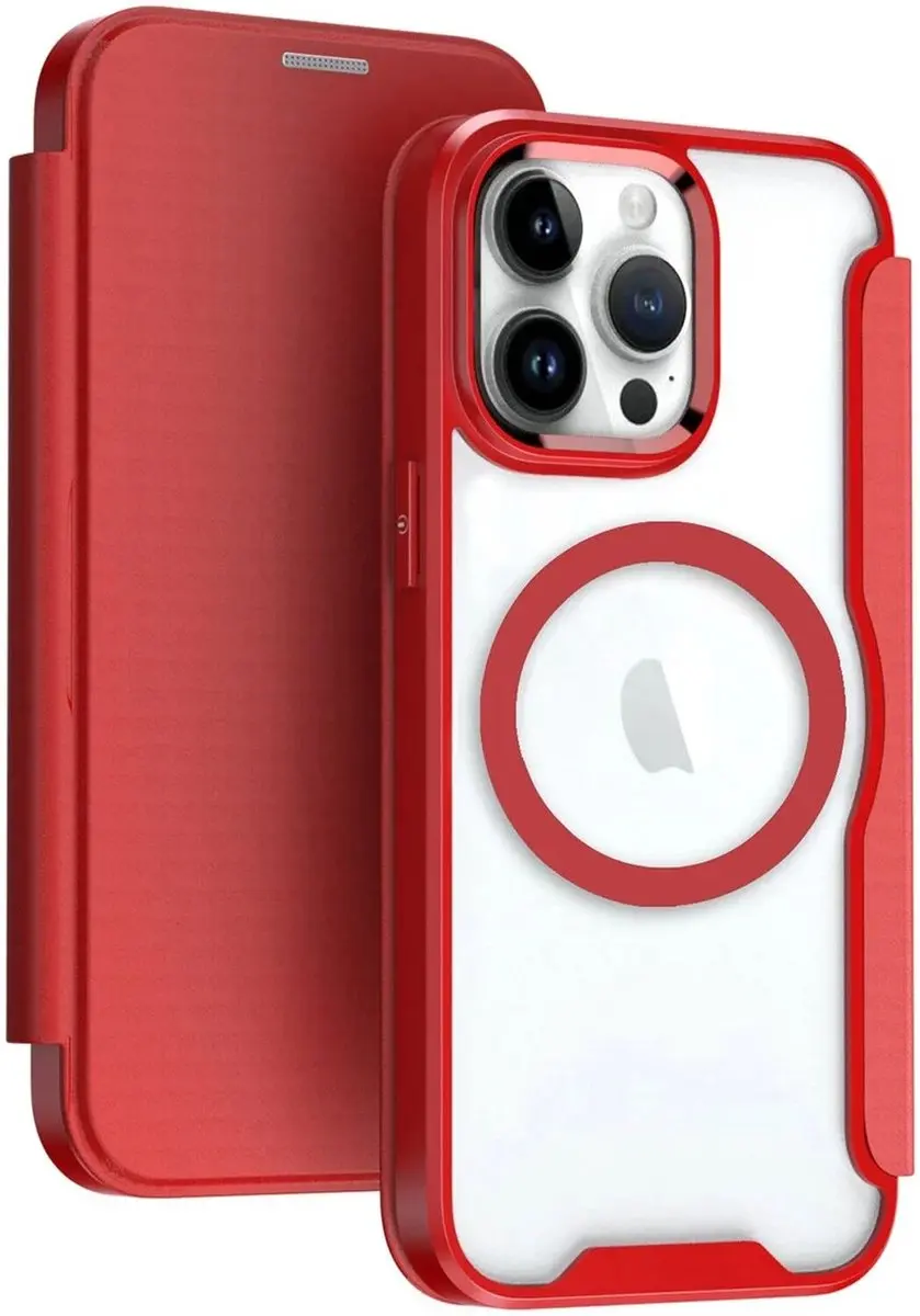 Selected Portemonnee Hoesje iPhone 14 Pro Max - MagSafe Rood