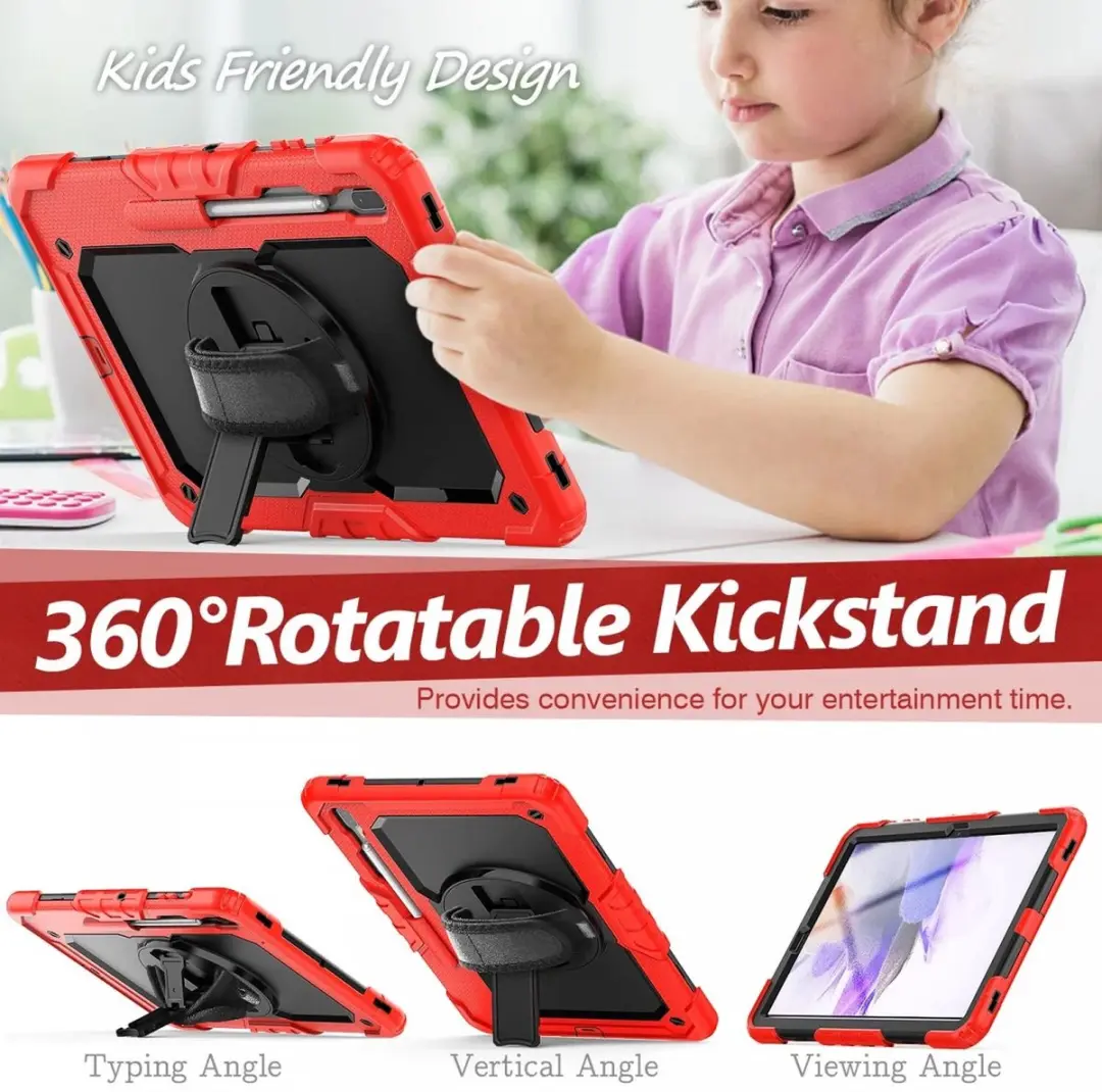 Selected Hoes Samsung Galaxy Tab S8 Plus/S7 Plus/S7 FE - Rood - Met schouderriem