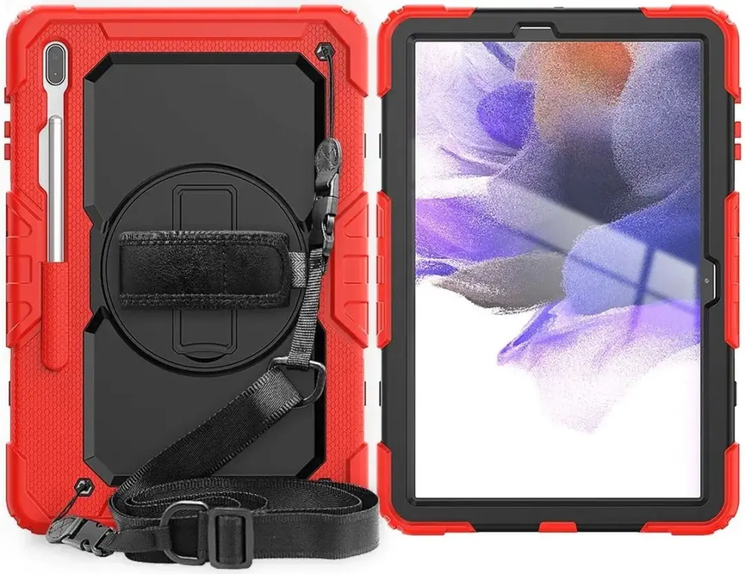 Selected Hoes Samsung Galaxy Tab S8 Plus/S7 Plus/S7 FE - Rood - Met schouderriem