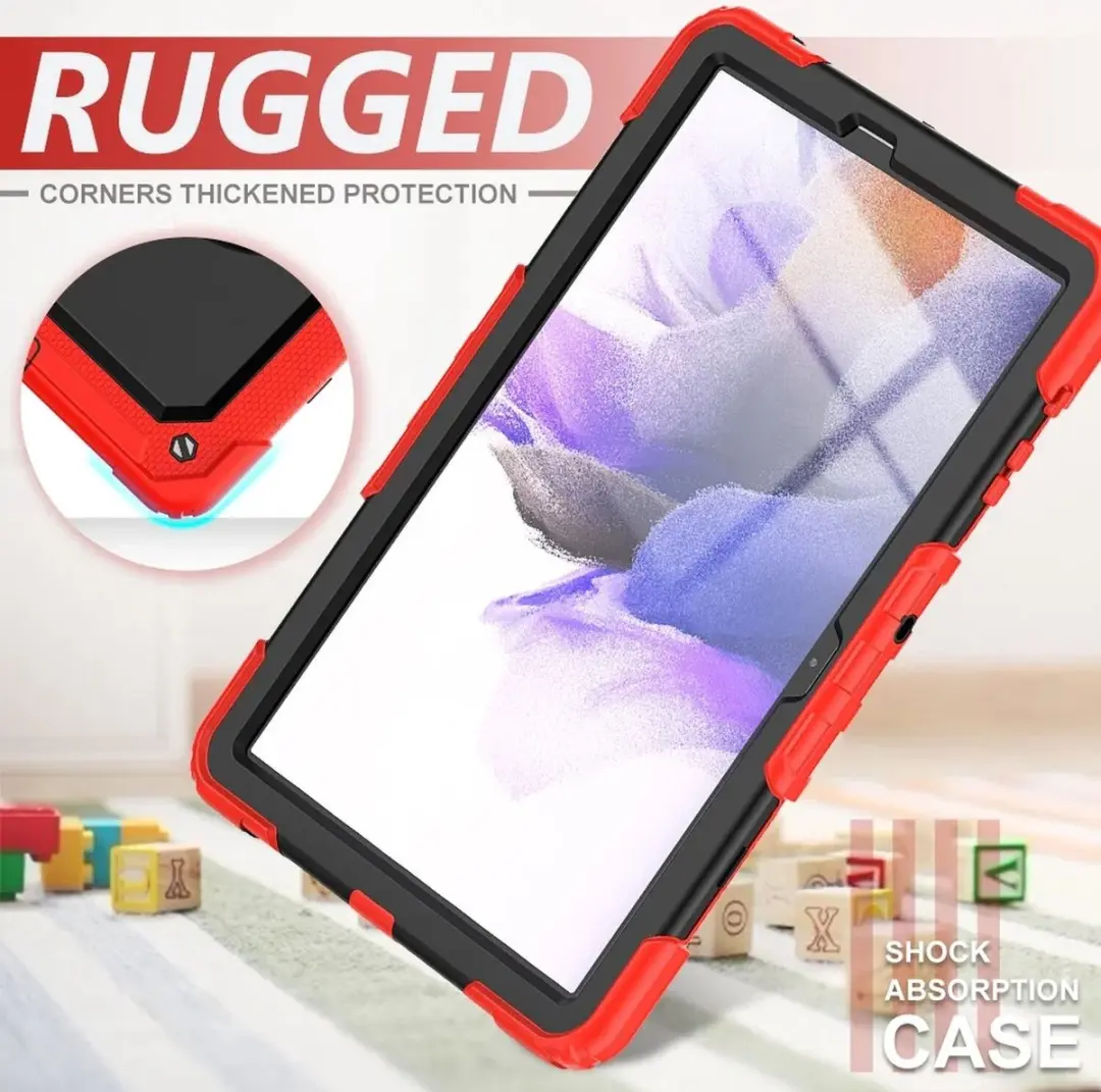 Selected Hoes Samsung Galaxy Tab S8 Plus/S7 Plus/S7 FE - Rood - Met schouderriem