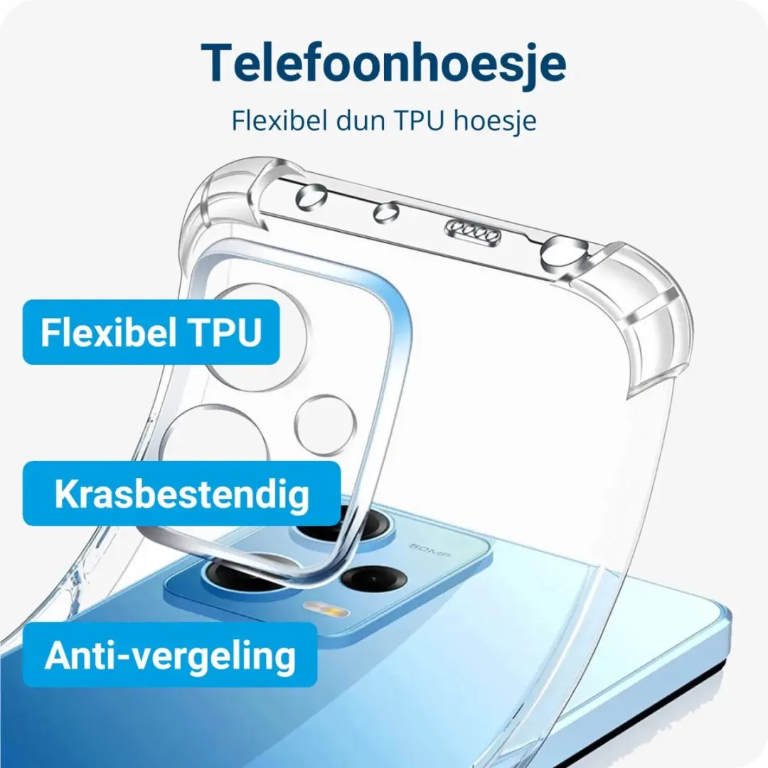 Selected Xiaomi Redmi Note 12 5G Hoesje - Schokbestendig + 9H Glas - Transparant