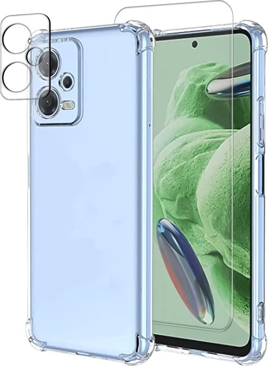 Selected Xiaomi Redmi Note 12 5G Hoesje - Schokbestendig + 9H Glas - Transparant
