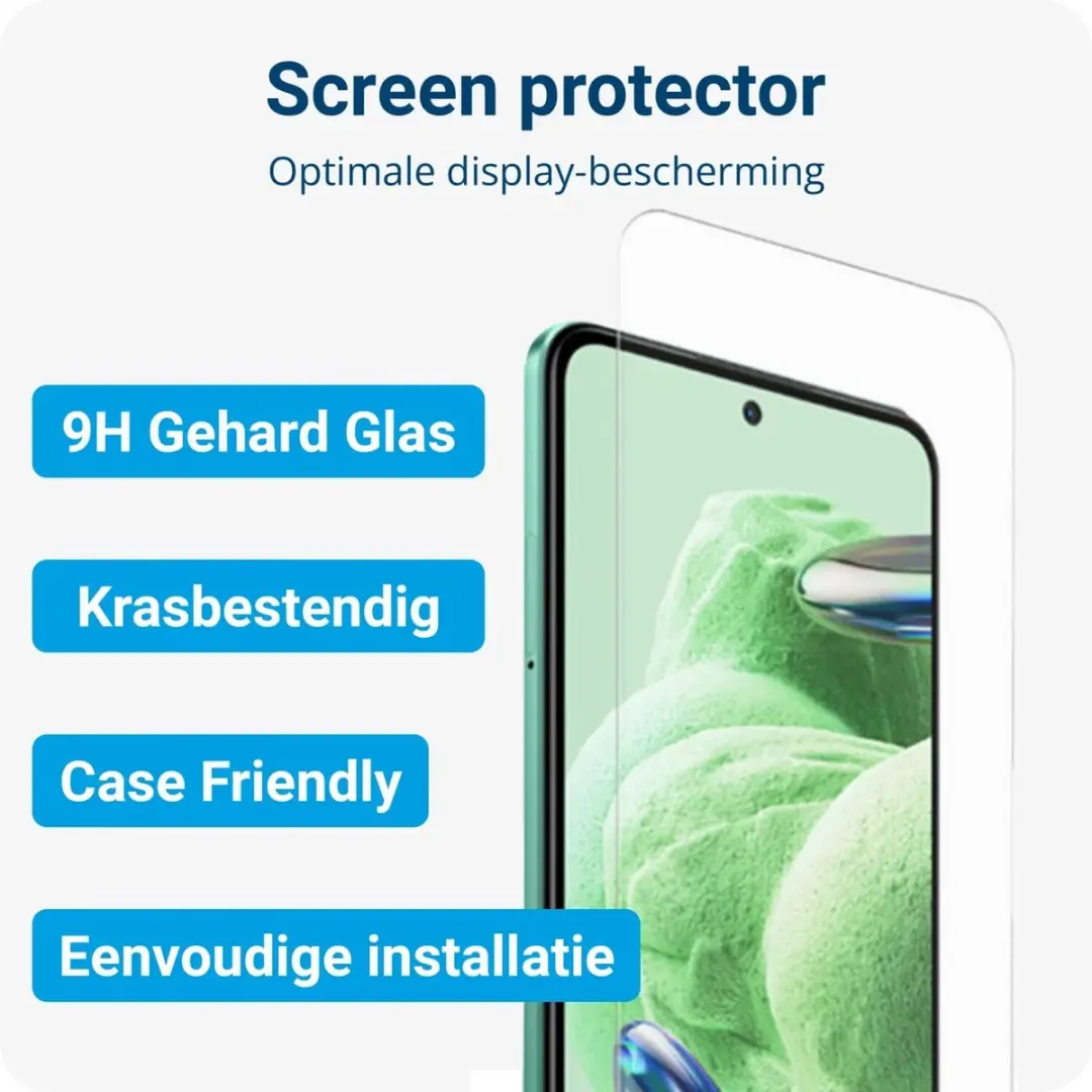 Selected Xiaomi Redmi Note 12 5G Hoesje - Schokbestendig + 9H Glas - Transparant