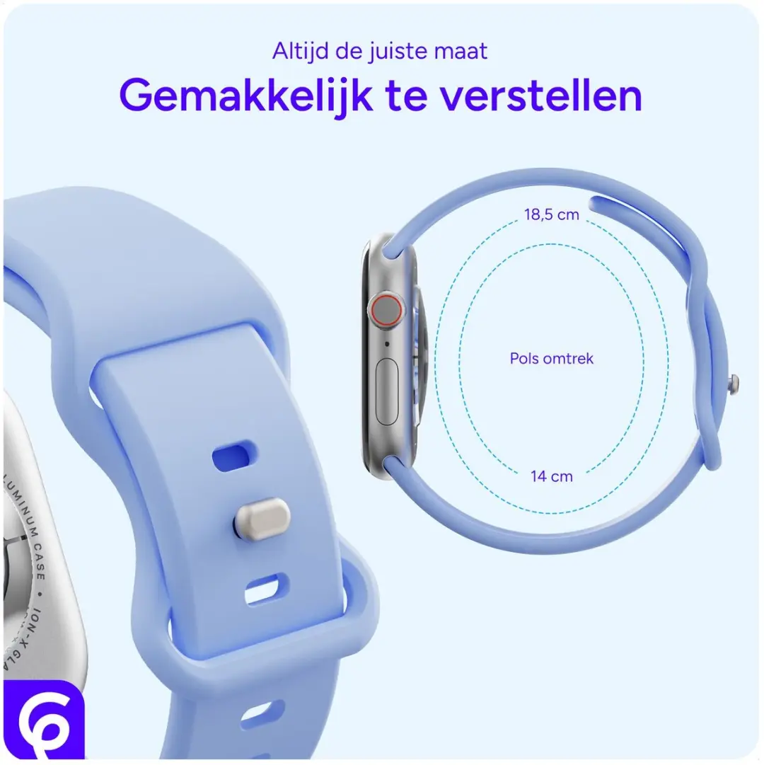 SBG Siliconen Horlogebandje Apple Watch - 38/40/41/42mm - Licht Paars - afbeelding 6 van 6