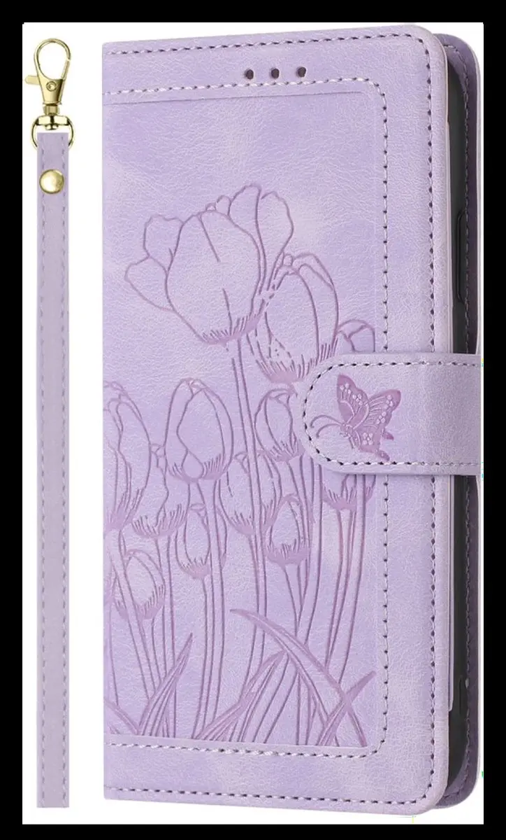 Selected Hoesje Samsung Galaxy A56 Tulpen Book Case - Paars