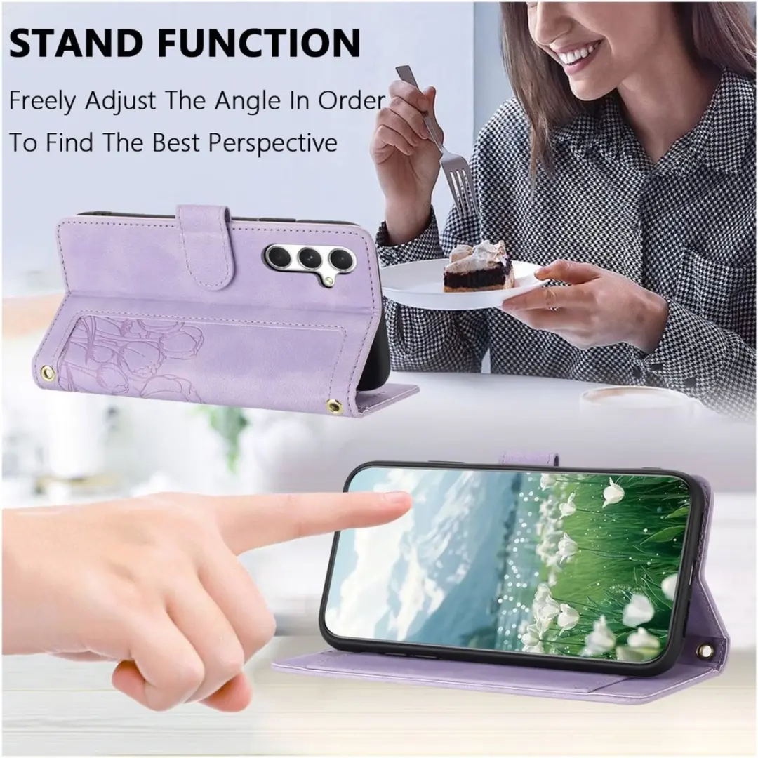 Selected Hoesje Samsung Galaxy A56 Tulpen Book Case - Paars