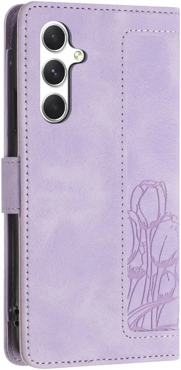 Selected Hoesje Samsung Galaxy A56 Tulpen Book Case - Paars