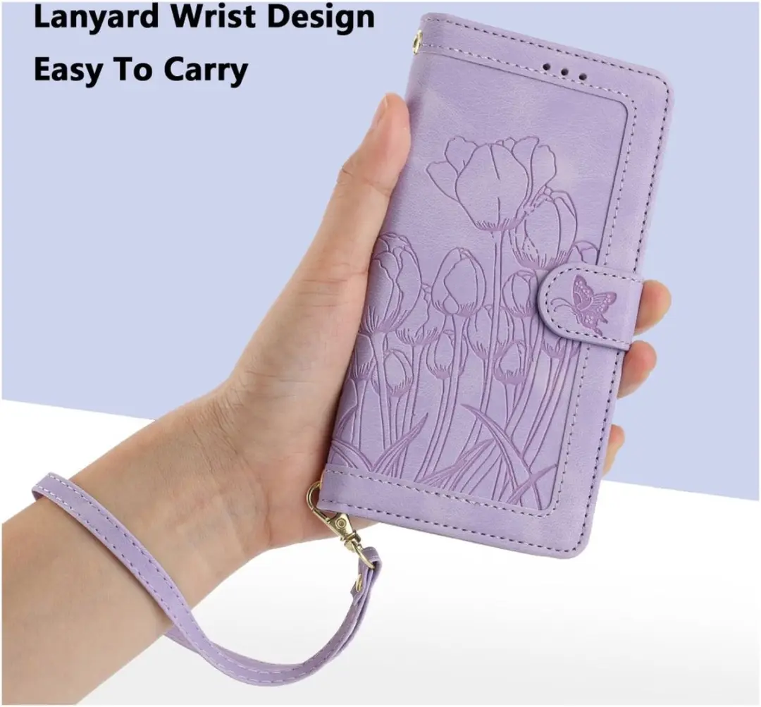 Selected Hoesje Samsung Galaxy A56 Tulpen Book Case - Paars - afbeelding 6 van 6