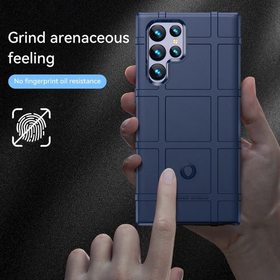 Selected Rugged Shield Hoesje Samsung Galaxy S22 Ultra - Blauw