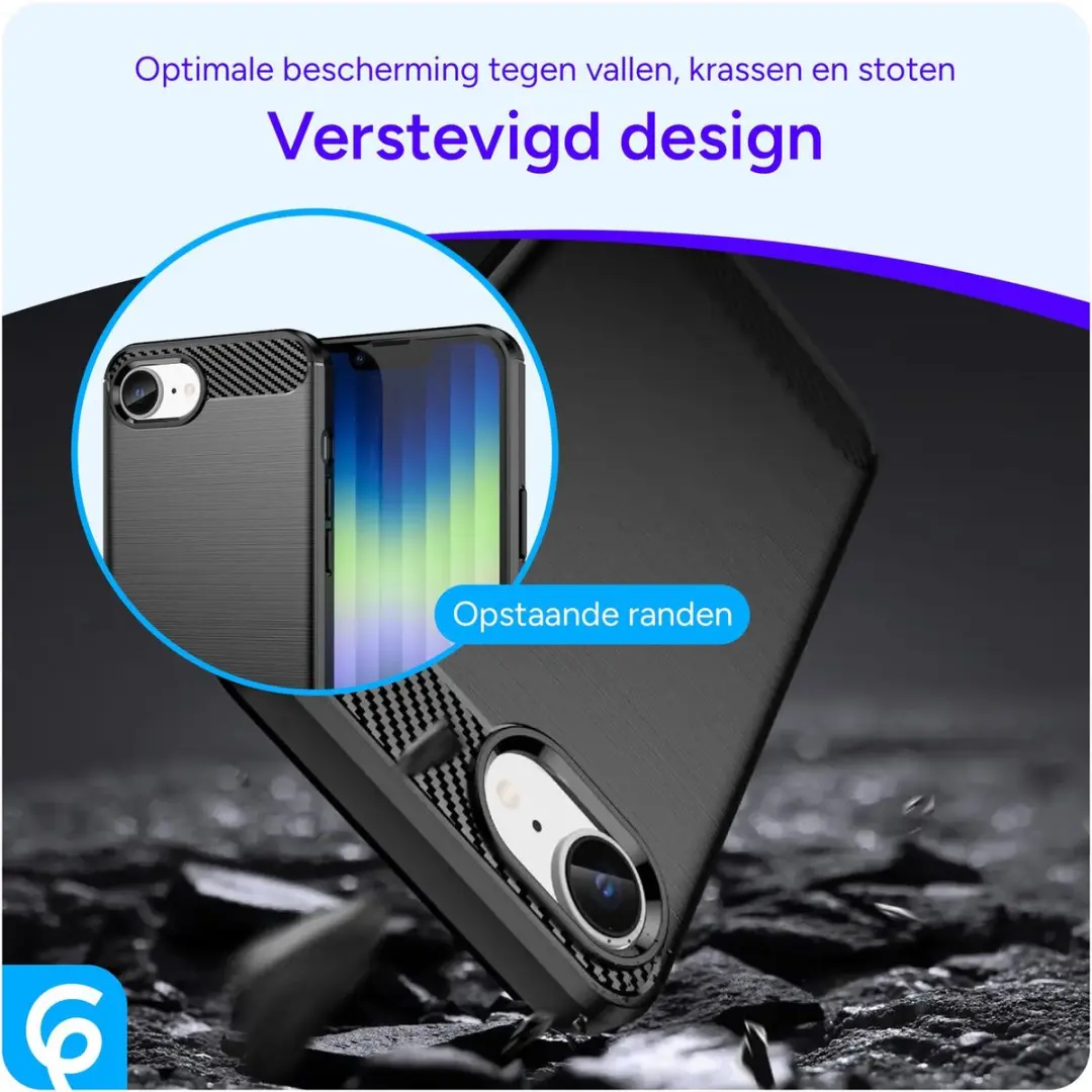 Selected Geborsteld TPU Hoesje iPhone 16/17 - Zwart - afbeelding 6 van 6