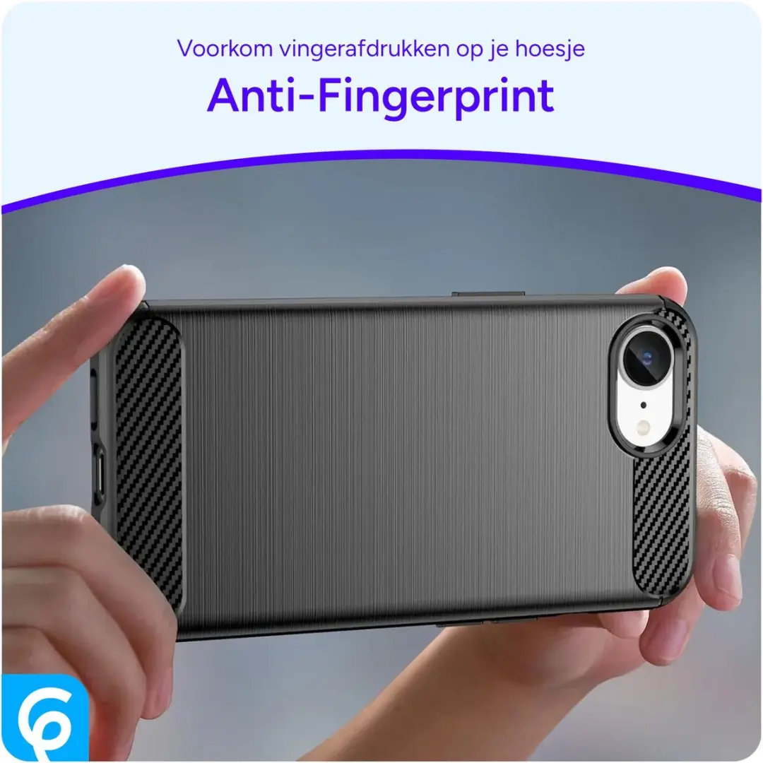 Selected Geborsteld TPU Hoesje iPhone 16/17 - Zwart