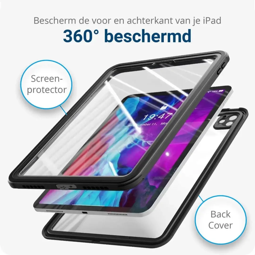 Selected Full Protect Cover iPad Pro 12.9 (2020) - IP68 - Zwart