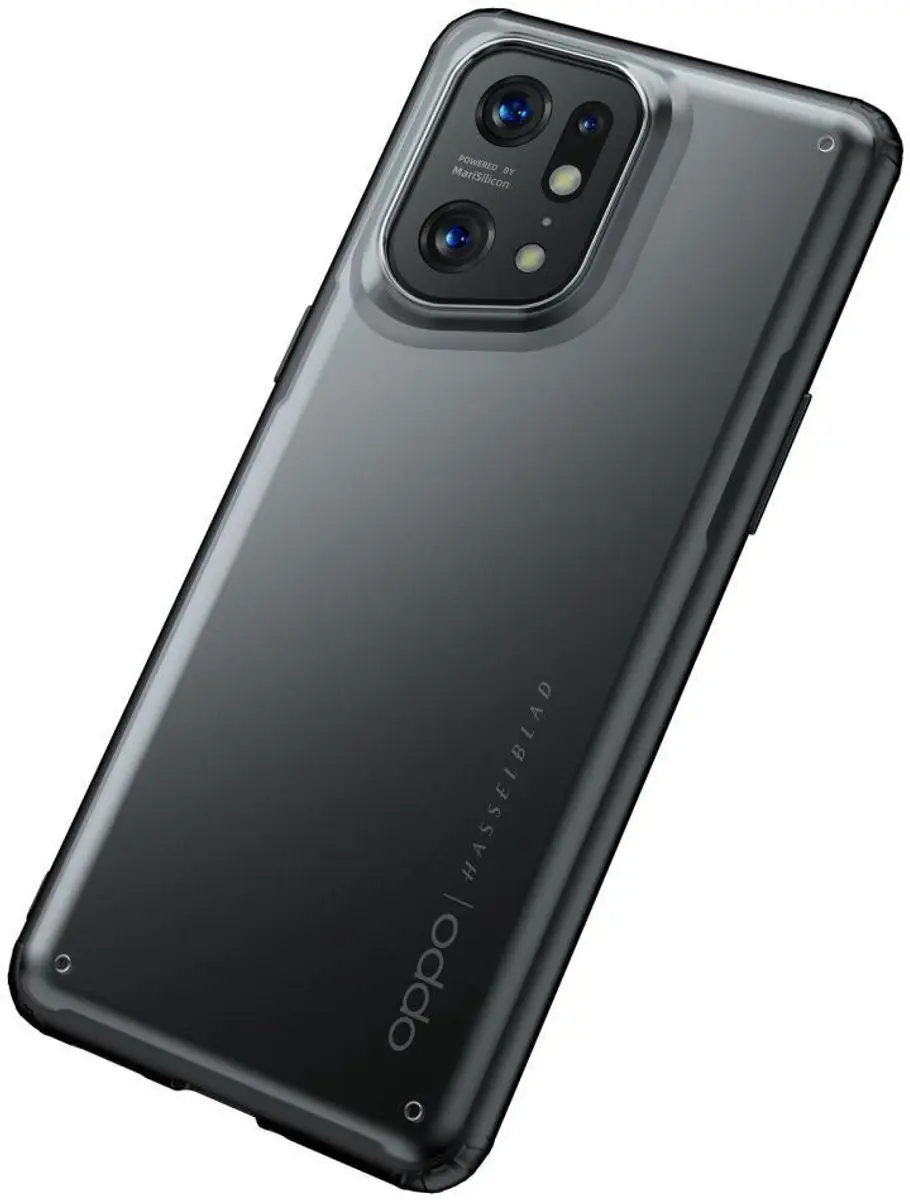 Oppo Find X5 Armor Back Cover - Transparant Zwart
