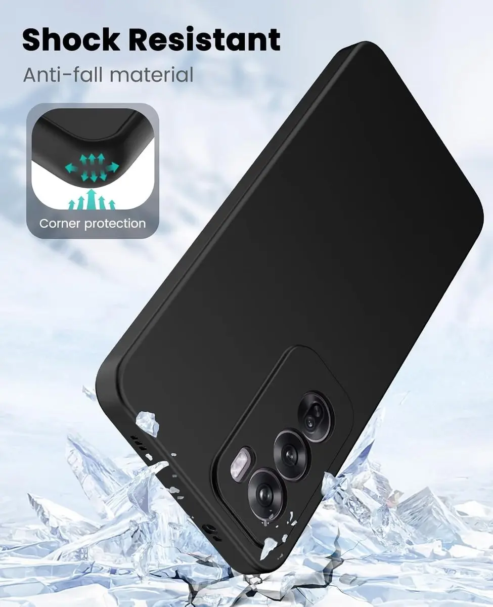 Selected Transparant TPU Hoesje Oppo Reno 12 Pro - Zwart