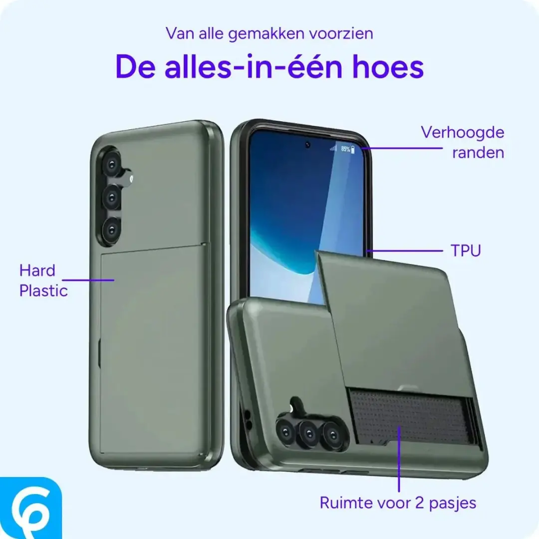 Selected Hoesje Samsung Galaxy S24 FE - Groen - 2 Pasjes