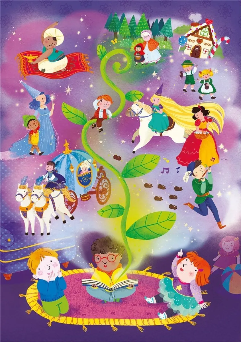 Clementoni Fairy Tales Time Glitter Effect Puzzel 104 Stuks - 23,5x33,5cm - afbeelding 3 van 4
