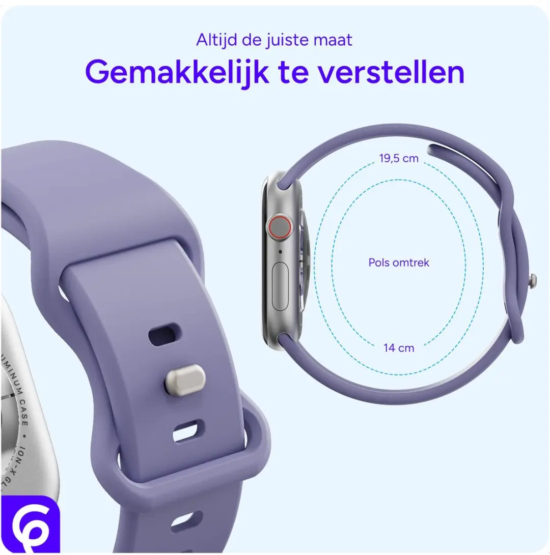 Selected SBG Siliconen Bandje Apple Watch SE 3 44mm - Lavender Grijs