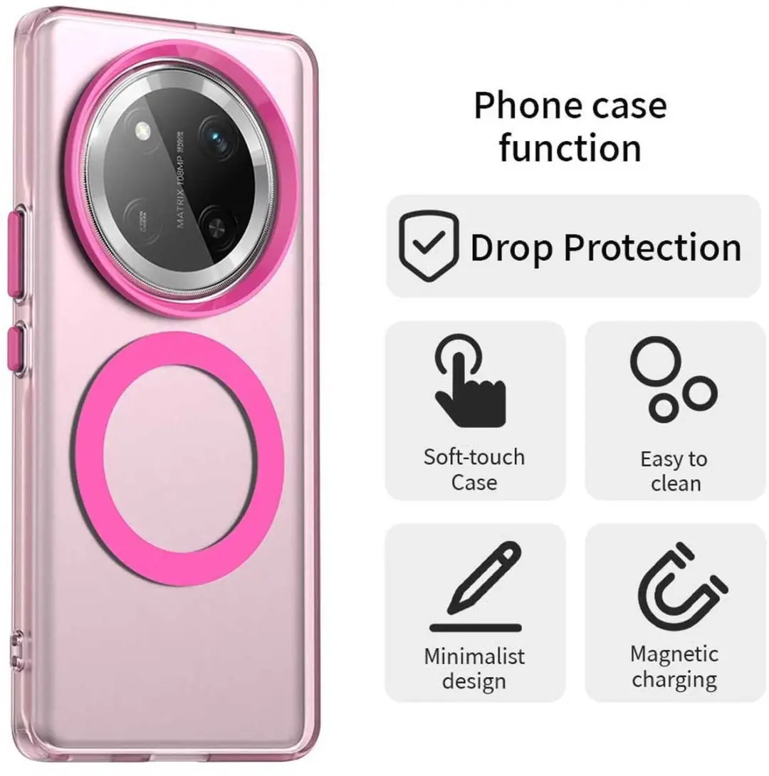 Selected MagSafe Backcover Honor Magic7 Lite - Roze & Transparant