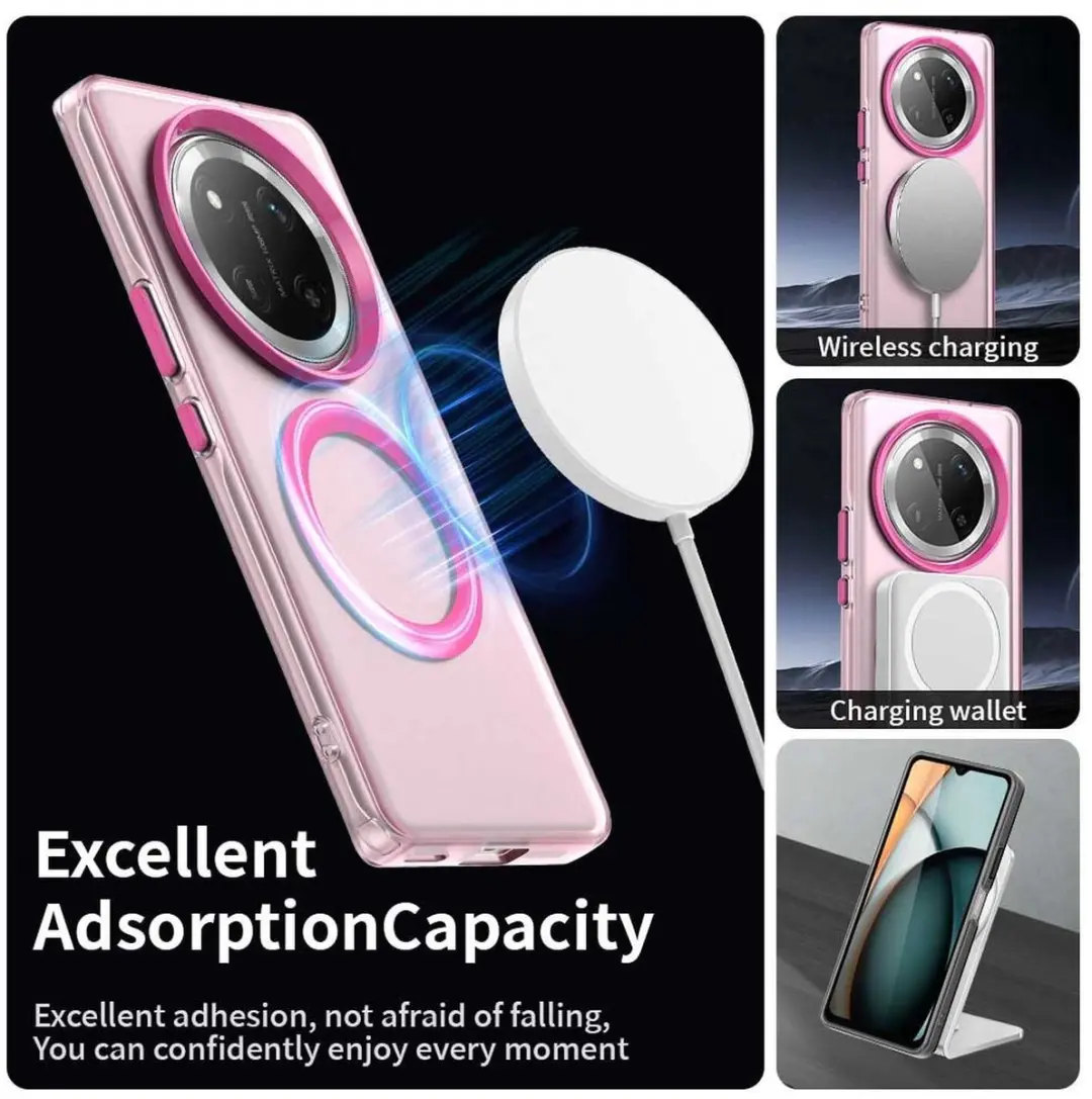 Selected MagSafe Backcover Honor Magic7 Lite - Roze & Transparant