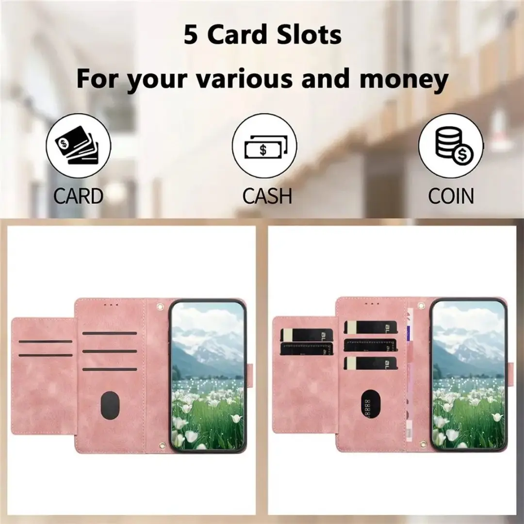 Samsung Galaxy A37 Hoesje Roze - Portemonnee 3 Pasjes