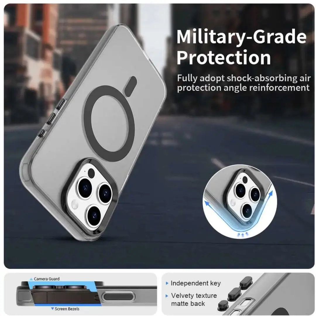 Selected MagSafe Backcover iPhone 15 Pro - Zwart & Transparant