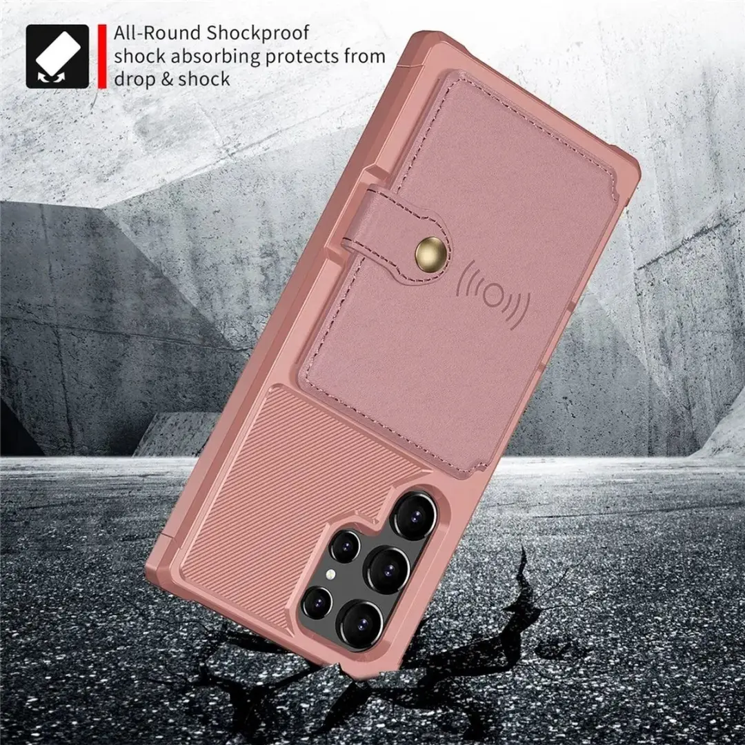 Selected Portemonnee Hoesje Samsung Galaxy S22 Ultra - Roze