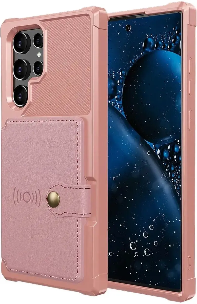Selected Portemonnee Hoesje Samsung Galaxy S22 Ultra - Roze