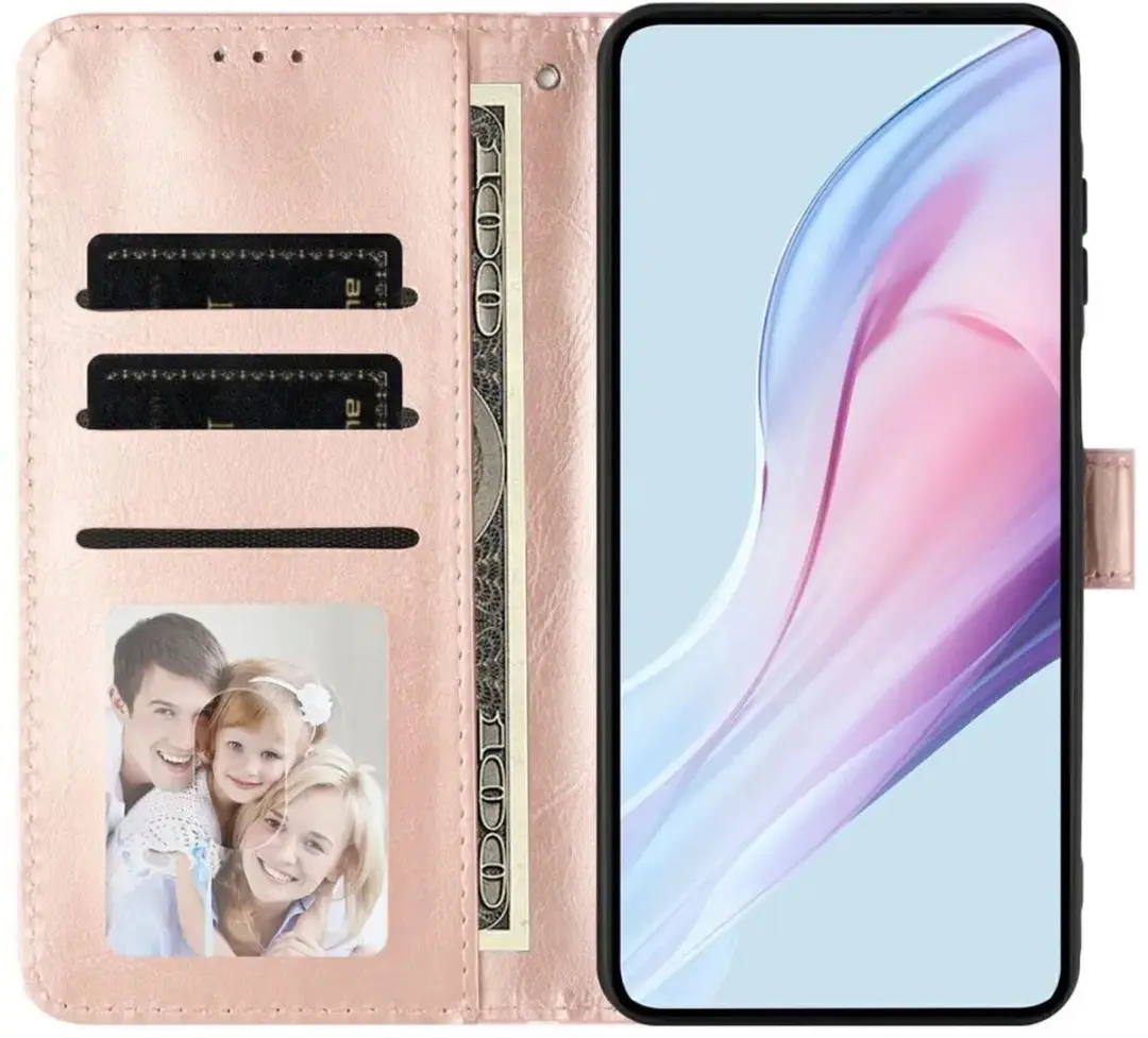 Selected iPhone 17 Hoesje Polka Dot Wallet Book Case Roze - 3 Pasjes