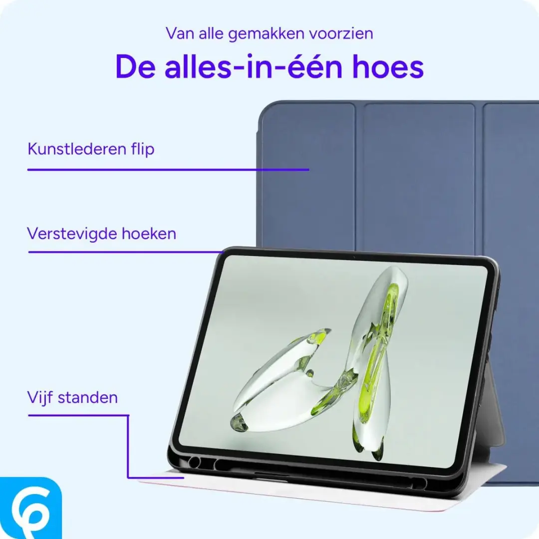 Selected by GSMpunt Tablethoes Tri-Fold Kunstleer - 11.6" - Blauw