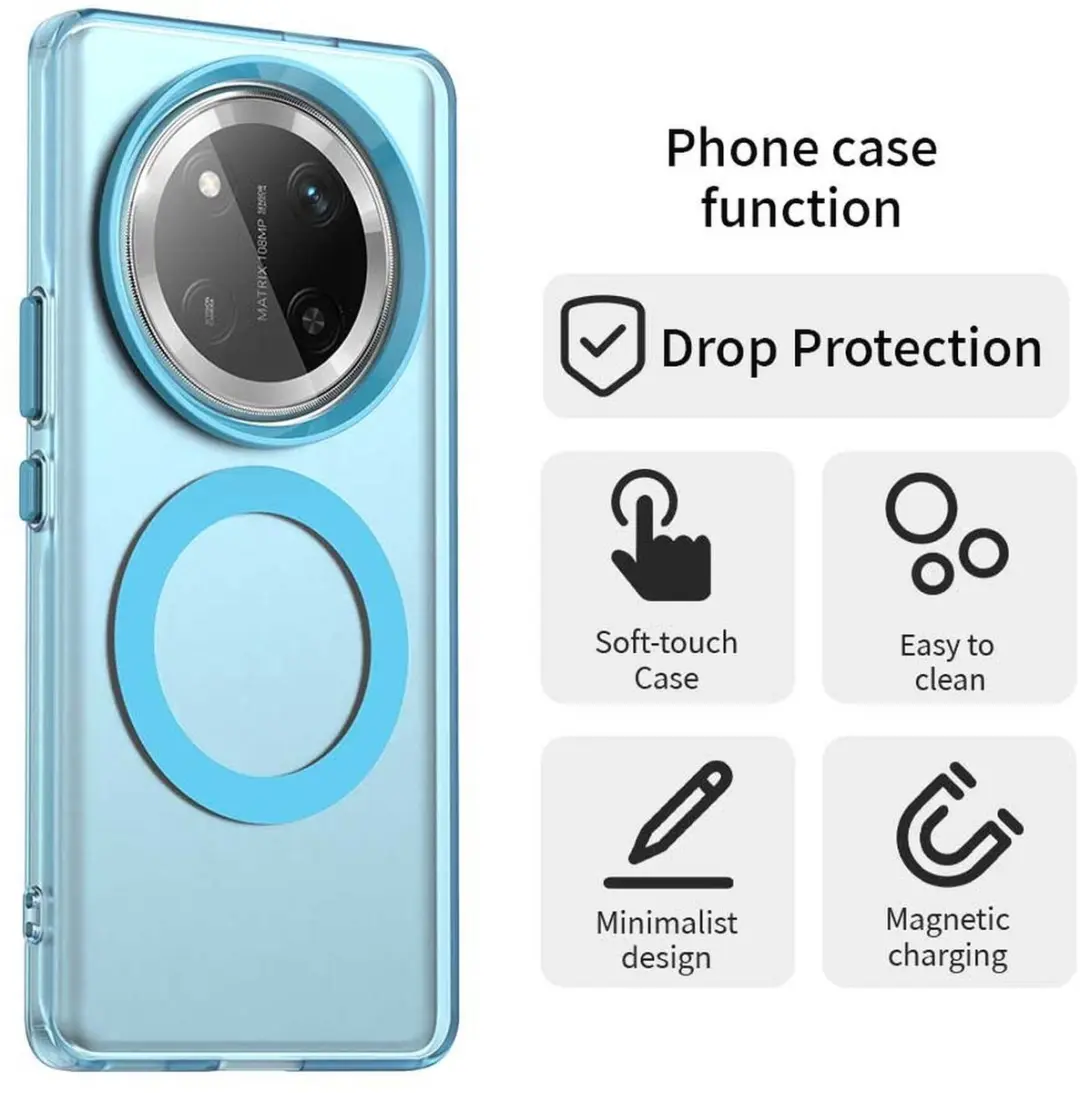 Selected MagSafe Backcover Honor Magic7 Lite - Blauw & Transparant