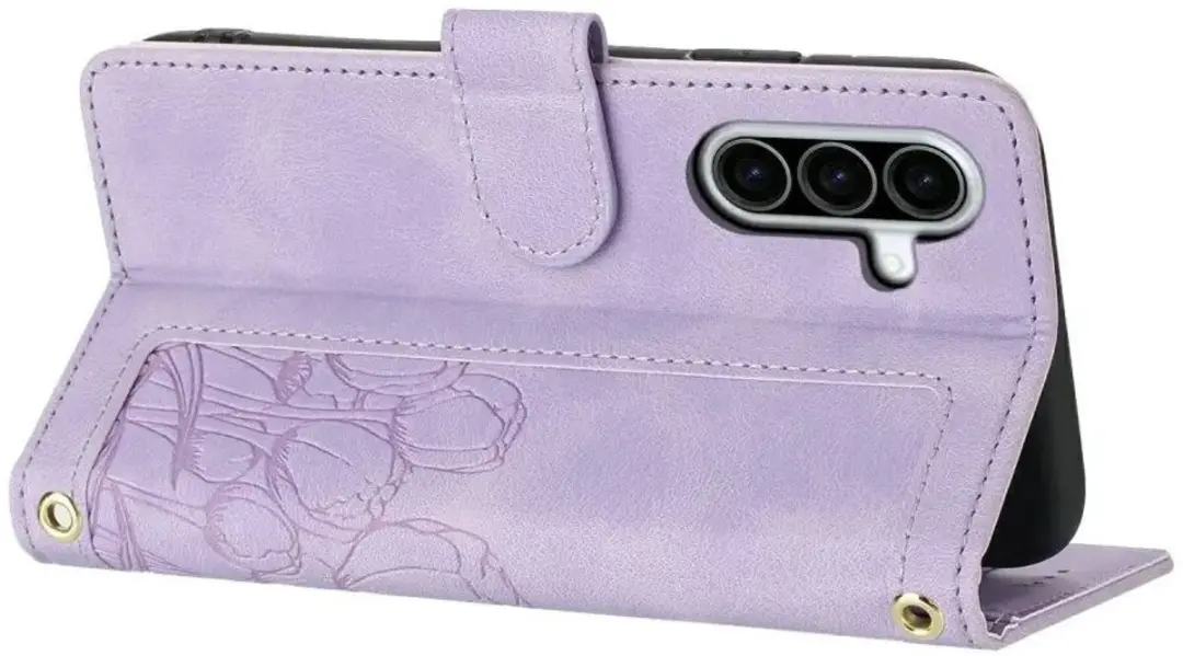 Selected Hoesje Samsung Galaxy A27 Portemonnee Tulpen Book Case - Paars