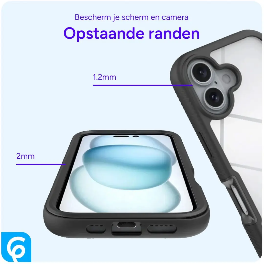 Selected by GSMpunt.nl iPhone 16 Hoesje - MagSafe Full Protect - Zwart/Transparant