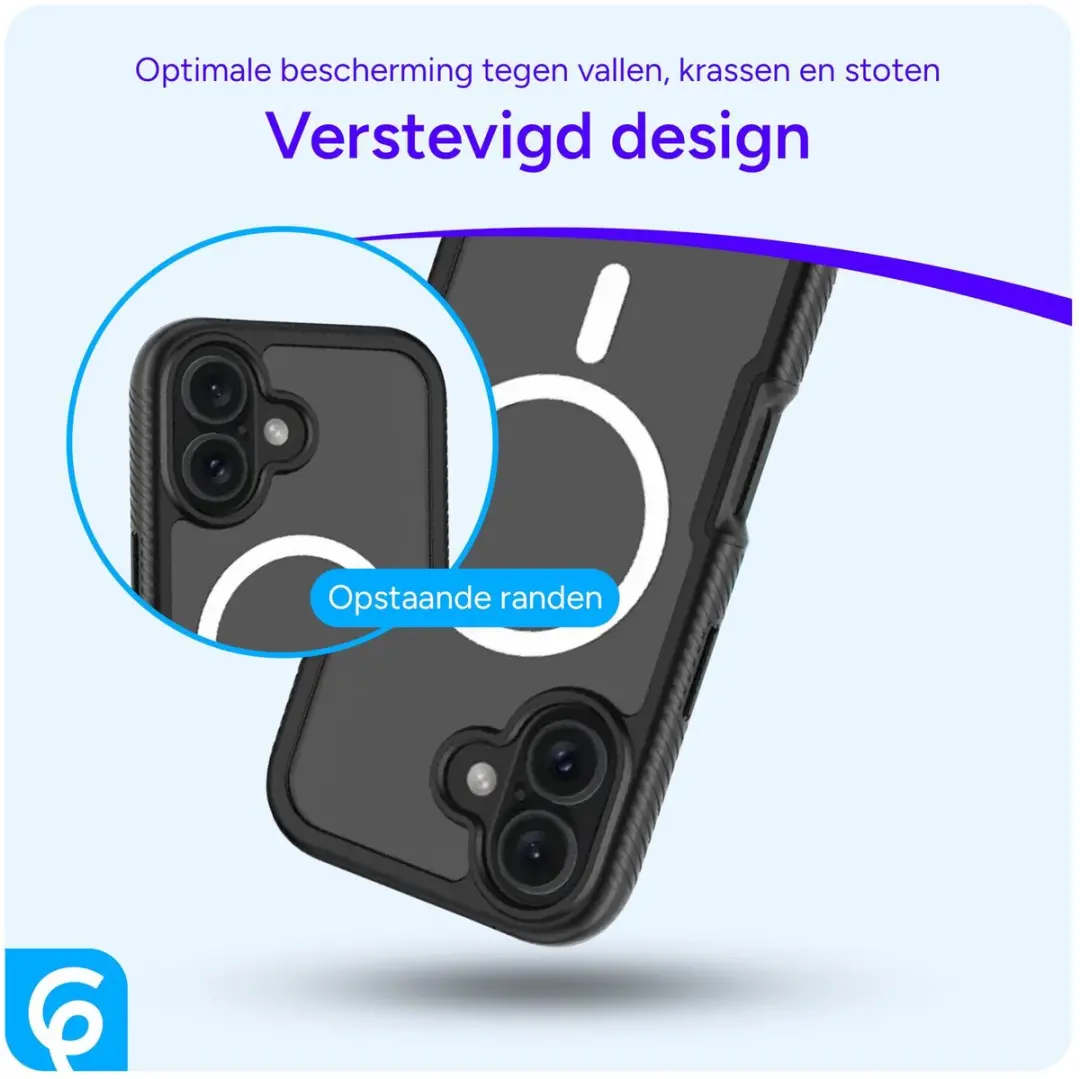 Selected by GSMpunt.nl iPhone 16 Hoesje - MagSafe Full Protect - Zwart/Transparant