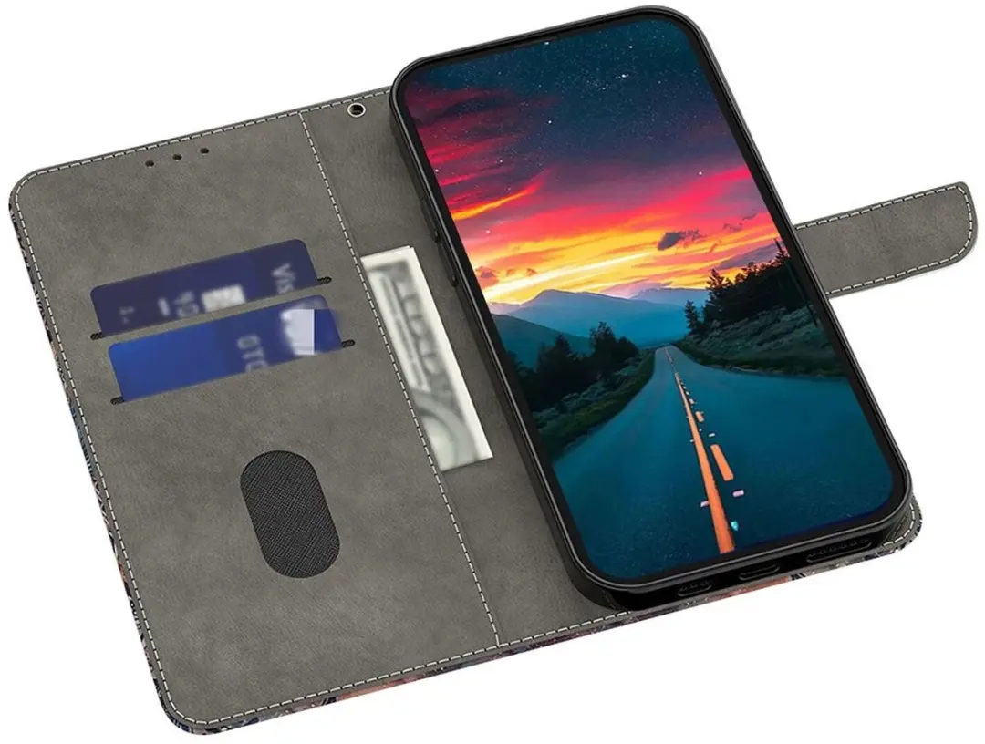 Selected Hoesje Xiaomi Redmi 15 Book Case - Magneet Sluiting - 2 Pasjes - Wit/Red