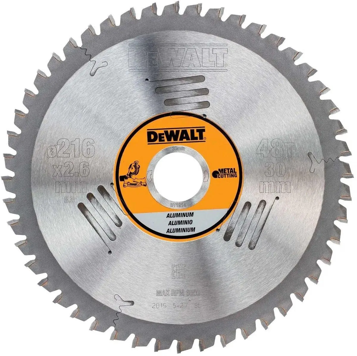 DeWalt DT1914-QZ Cirkelzaagblad Aluminium 216mm 48T