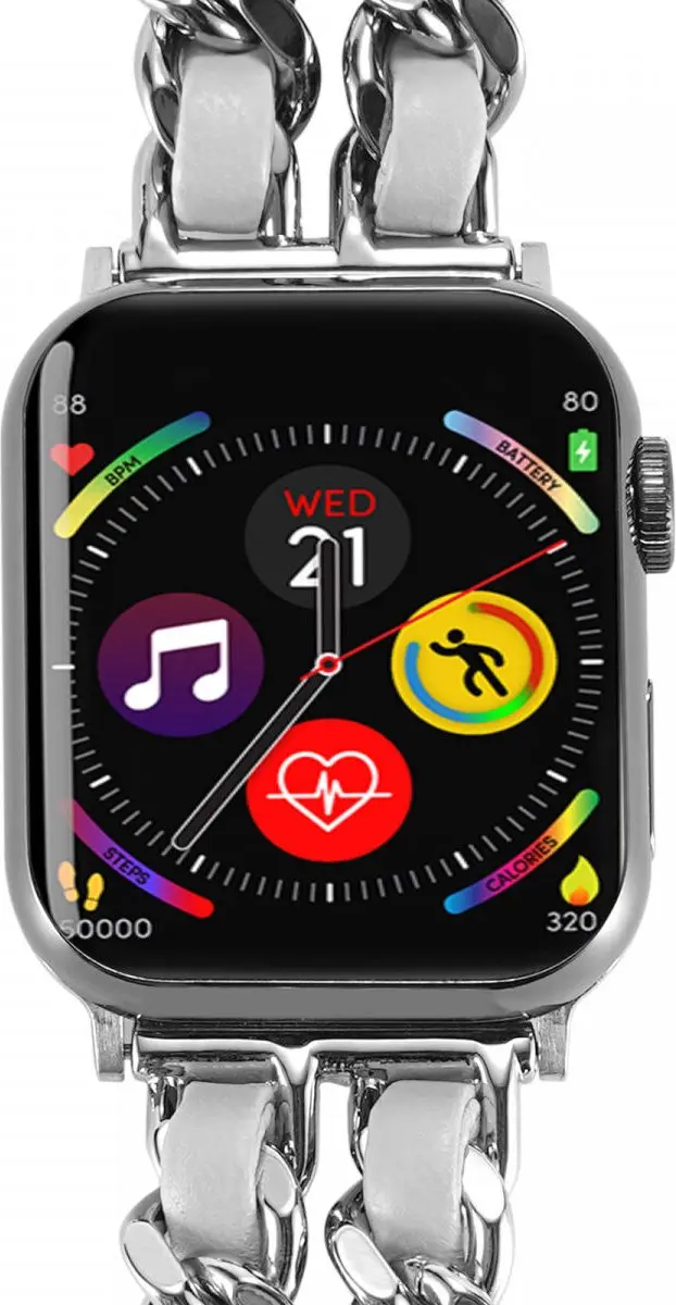 Selected Gevlochten RVS Bandje Apple Watch - 42/44/45/46/49mm - Wit