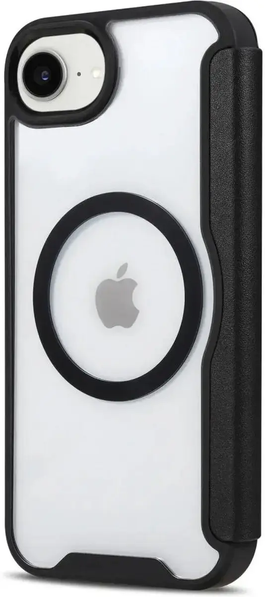 Selected Portemonnee Hoesje iPhone 16/17 - MagSafe/Qi2 - 1 Pasje - Transparant/Zwart