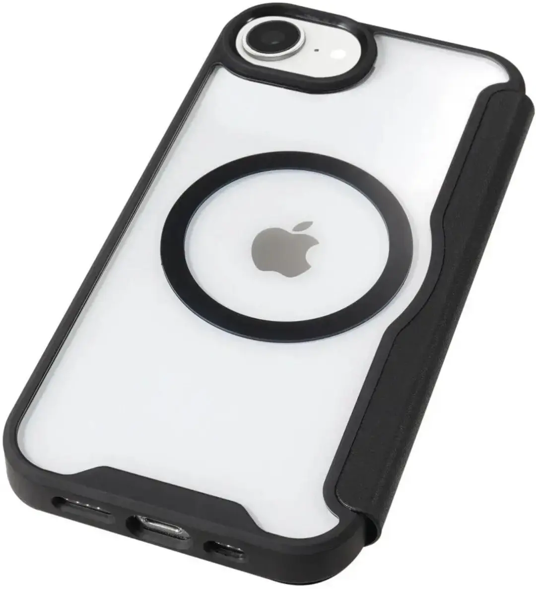 Selected Portemonnee Hoesje iPhone 16/17 - MagSafe/Qi2 - 1 Pasje - Transparant/Zwart