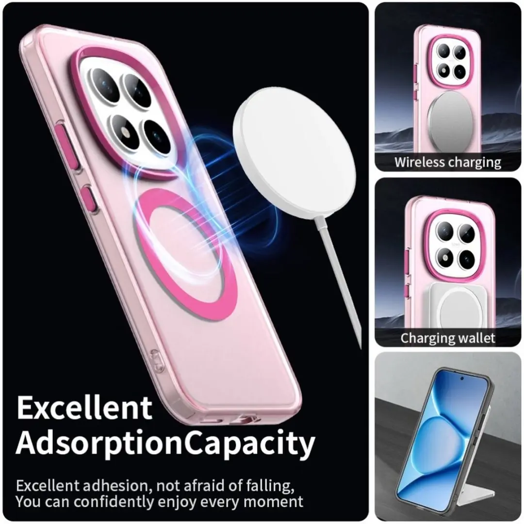 Selected MagSafe Backcover Xiaomi Redmi Note 15 Pro Plus - Roze & Transparant