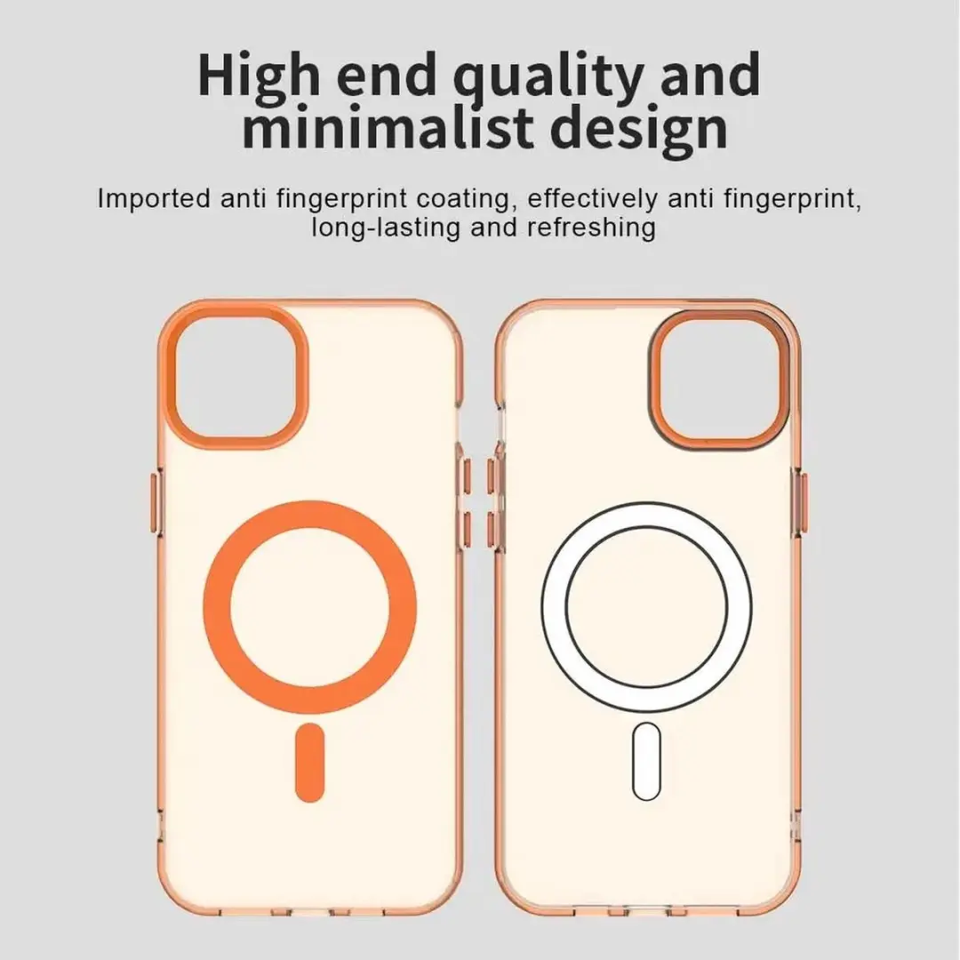 Selected MagSafe Backcover iPhone 13/14 - Oranje & Transparant
