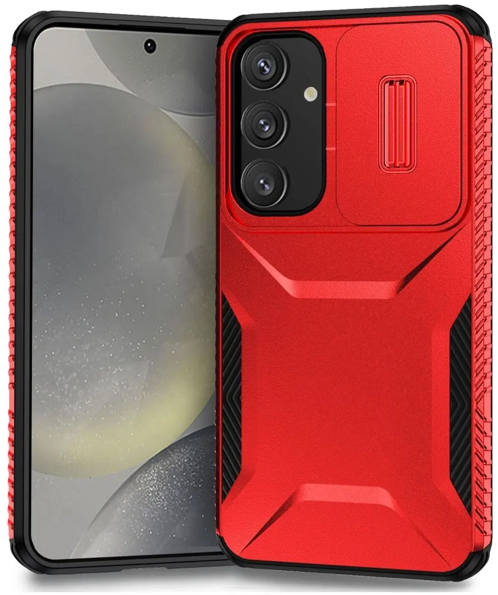 Selected Hoesje Samsung Galaxy S25/S24 Camera Slider Rood